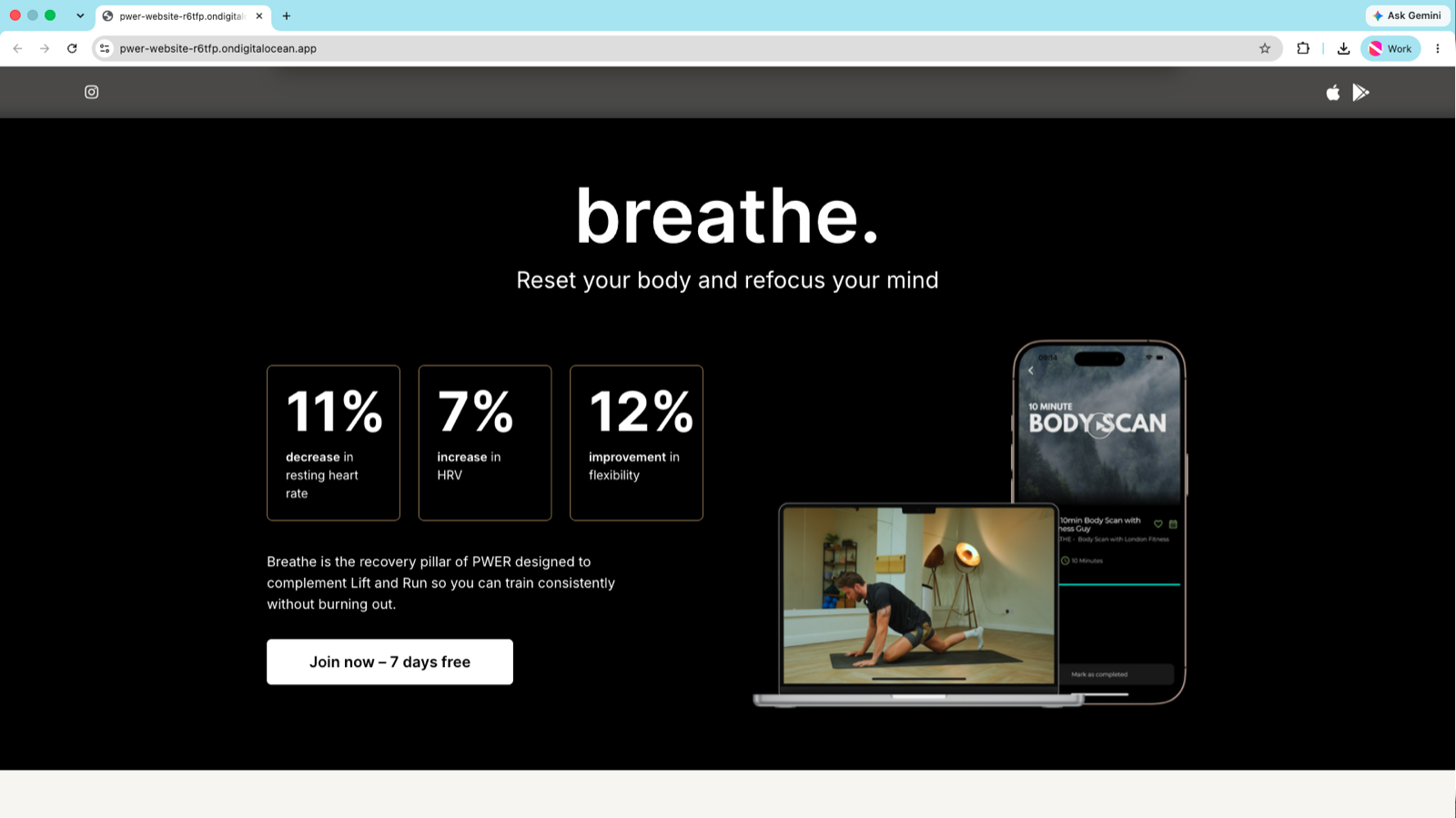 PWER website recovery and breathing section